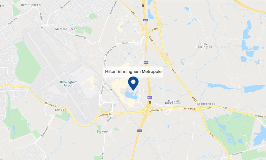 Map of Hilton Birmingham Metropole