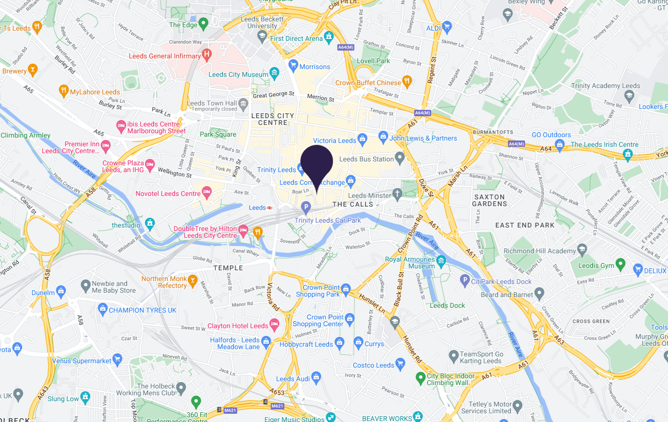 Map of Leeds Marriott Hotel