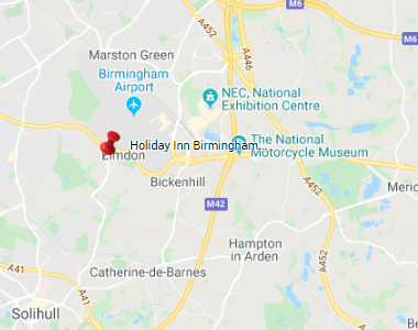 Map of Birmingham Airport Holiday Inn